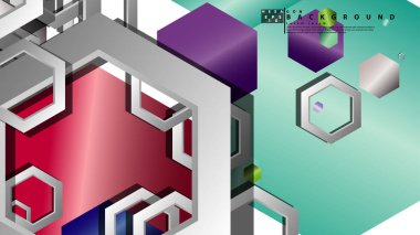 Altıgen mücevherler renk kompozisyonları ile soyut geometrik arka plan. Vektör çizimi