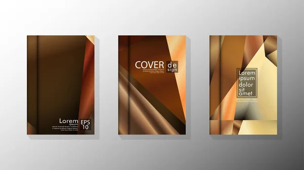 Set cover design driehoek achtergrond abstract met luxe kleuren — Stockvector