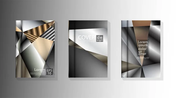 Set Cubierta diseño Triángulo fondo abstracto con colores neutrales — Archivo Imágenes Vectoriales