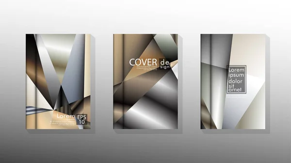 Set cover design driehoek achtergrond abstract met neutrale kleuren — Stockvector