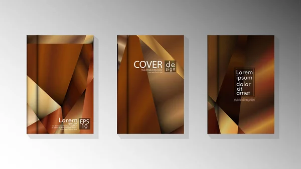 Conjunto Design de capa Triângulo abstrato de fundo com cores luxuosas —  Vetores de Stock