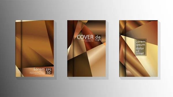 Conjunto Design de capa Triângulo abstrato de fundo com cores luxuosas — Vetor de Stock
