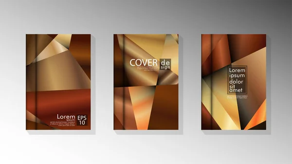 Set cover design driehoek achtergrond abstract met luxe kleuren — Stockvector