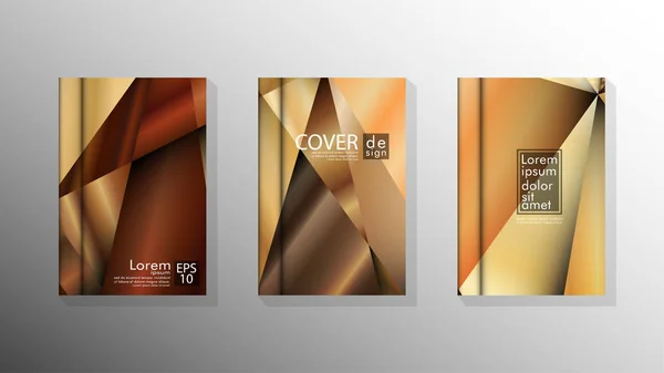 Set cover design driehoek achtergrond abstract met luxe kleuren — Stockvector