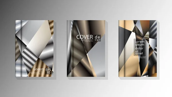 Set cover design driehoek achtergrond abstract met neutrale kleuren — Stockvector