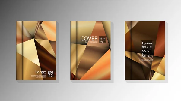 Set Cover Design Dreieck Hintergrund abstrakt mit luxuriösen Farben — Stockvektor