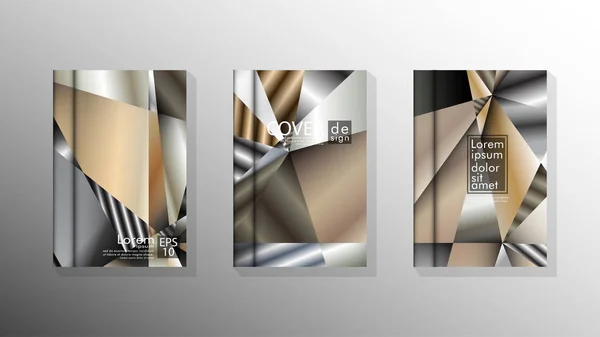 Set Cover Design Dreieck Hintergrund abstrakt mit neutralen Farben — Stockvektor