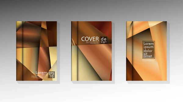 Set cover design driehoek achtergrond abstract met luxe kleuren — Stockvector