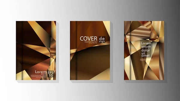 Set cover design driehoek achtergrond abstract met luxe kleuren — Stockvector