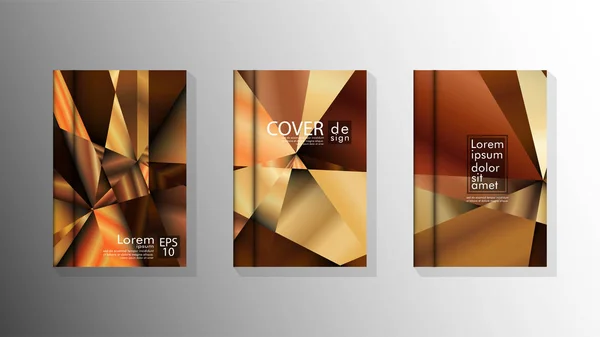 Set Cover Design Dreieck Hintergrund abstrakt mit luxuriösen Farben — Stockvektor