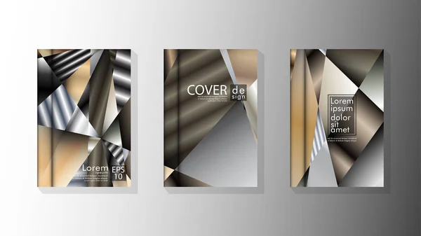 Set cover design driehoek achtergrond abstract met neutrale kleuren — Stockvector