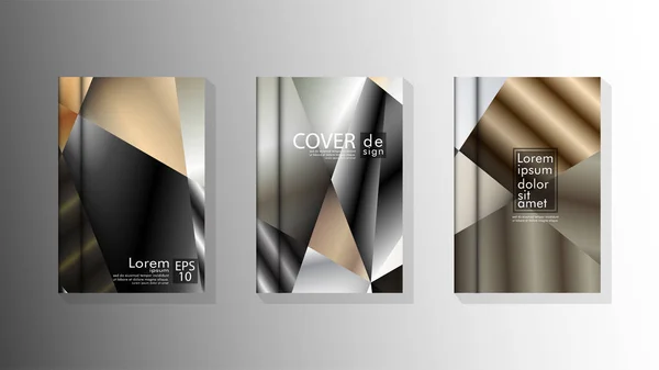 Set Cubierta diseño Triángulo fondo abstracto con colores neutrales — Vector de stock
