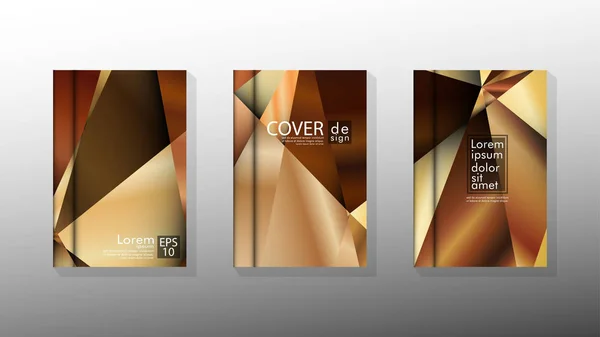 Set cover design driehoek achtergrond abstract met luxe kleuren — Stockvector