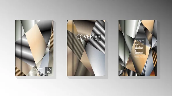 Set Design de couverture Triangle fond abstrait avec des couleurs neutres — Image vectorielle