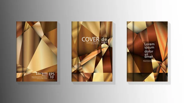 Ställ Cover design triangel bakgrund abstrakt med lyxiga färger — Stock vektor