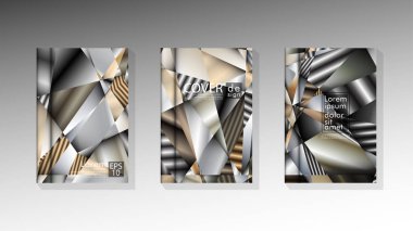 Nötr renklerle Kapak tasarımı Üçgen arka plan özetini ayarlayın