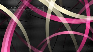 Koyu daire deseni arka plan kavramı ile kavisli soyut tasarım. vektör illüstrasyon