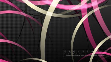 Koyu daire deseni arka plan kavramı ile kavisli soyut tasarım. vektör illüstrasyon