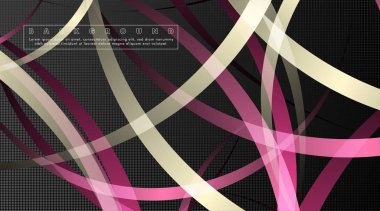 Koyu daire deseni arka plan kavramı ile kavisli soyut tasarım. vektör illüstrasyon