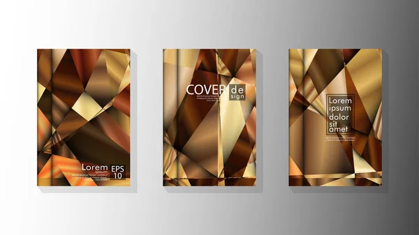 Set Cubierta diseño Triángulo fondo abstracto con colores lujosos — Vector de stock