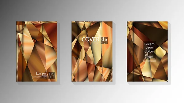 Ställ Cover design triangel bakgrund abstrakt med lyxiga färger — Stock vektor