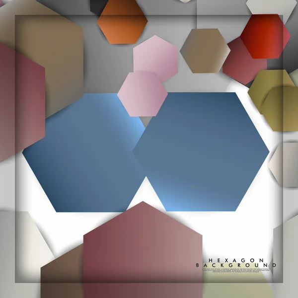 Abstrakt vektor Hexagon bakgrund med färg sten och tegel gradient och skugga — Stock vektor