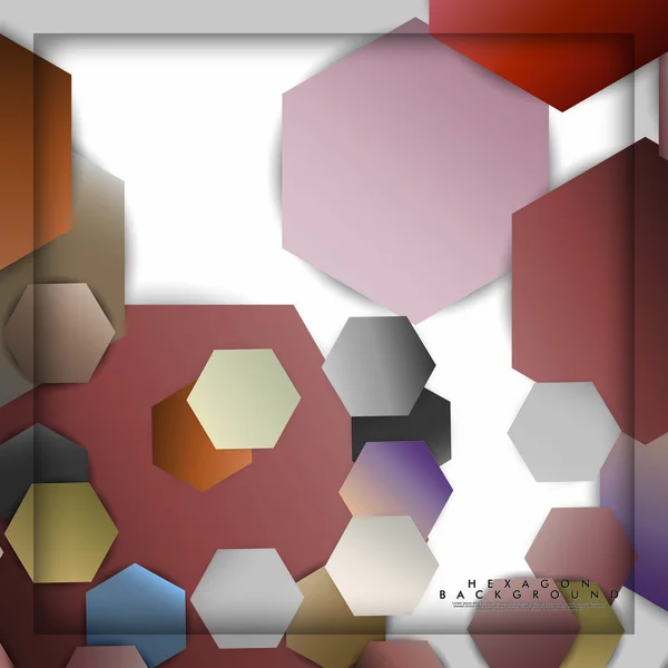 Abstrakt vektor Hexagon bakgrund med färg sten och tegel gradient och skugga — Stock vektor