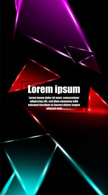 dikey soyut tasarım. Parlak üçgen şekil vektör tasarımının arka planı. tasarım arka planınız için uygun