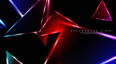 Parlak üçgenler bir fon ile modern teknoloji tasarımı. Tasarım arka planınız için uygun vektör çizimi