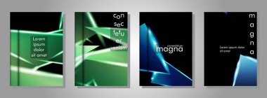 Minimal kapak tasarımı. Üçgen şekil vektör tasarım arka plan. Broşürler, posterler, kapaklar, afişler, vb için geçerlidir