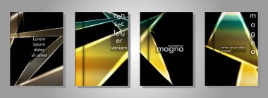 Minimal kapak tasarımı. Üçgen şekil vektör tasarım arka plan. Broşürler, posterler, kapaklar, afişler, vb için geçerlidir