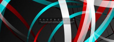 Koyu daire deseni arka plan kavramı ile kavisli soyut tasarım. vektör illüstrasyon