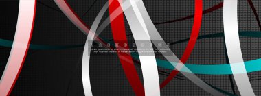 Koyu daire deseni arka plan kavramı ile kavisli soyut tasarım. vektör illüstrasyon