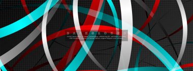 Koyu daire deseni arka plan kavramı ile kavisli soyut tasarım. vektör illüstrasyon