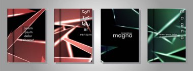 Minimal kapak tasarımı. Üçgen şekil vektör tasarım arka plan. Broşürler, posterler, kapaklar, afişler, vb için geçerlidir