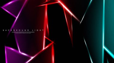 Parlak üçgenler bir fon ile modern teknoloji tasarımı. Tasarım arka planınız için uygun vektör çizimi