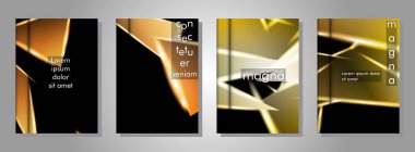 Minimal kapak tasarımı. Üçgen şekil vektör tasarım arka plan. Broşürler, posterler, kapaklar, afişler, vb için geçerlidir