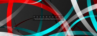 Koyu daire deseni arka plan kavramı ile kavisli soyut tasarım. vektör illüstrasyon