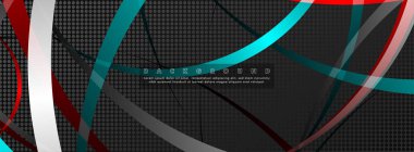 Koyu daire deseni arka plan kavramı ile kavisli soyut tasarım. vektör illüstrasyon