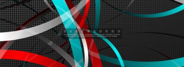 Koyu daire deseni arka plan kavramı ile kavisli soyut tasarım. vektör illüstrasyon