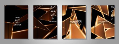 Minimal kapak tasarımı. Üçgen şekil vektör tasarım arka plan. Broşürler, posterler, kapaklar, afişler, vb için geçerlidir