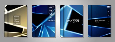 Minimal kapak tasarımı. Üçgen şekil vektör tasarım arka plan. Broşürler, posterler, kapaklar, afişler, vb için geçerlidir