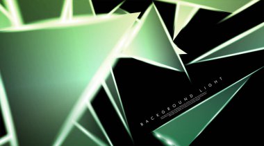 Parlak üçgenler bir fon ile modern teknoloji tasarımı. Tasarım arka planınız için uygun vektör çizimi