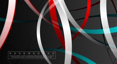 Koyu daire deseni arka plan kavramı ile kavisli soyut tasarım. vektör illüstrasyon