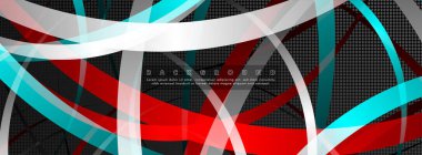 Koyu daire deseni arka plan kavramı ile kavisli soyut tasarım. vektör illüstrasyon