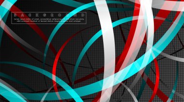 Koyu daire deseni arka plan kavramı ile kavisli soyut tasarım. vektör illüstrasyon