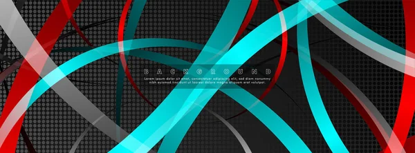 Koyu daire deseni arka plan kavramı ile kavisli soyut tasarım. vektör illüstrasyon