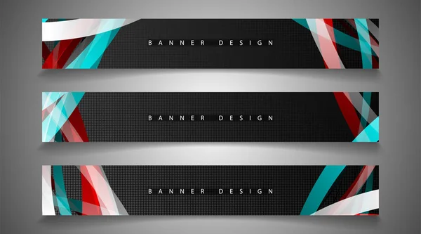 Verzameling van banner sets. achtergrond van onregelmatige kleurrijke Golf bands. vector illustratie van EPS 10 — Stockvector