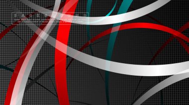 Koyu daire deseni arka plan kavramı ile kavisli soyut tasarım. vektör illüstrasyon