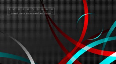 Koyu daire deseni arka plan kavramı ile kavisli soyut tasarım. vektör illüstrasyon